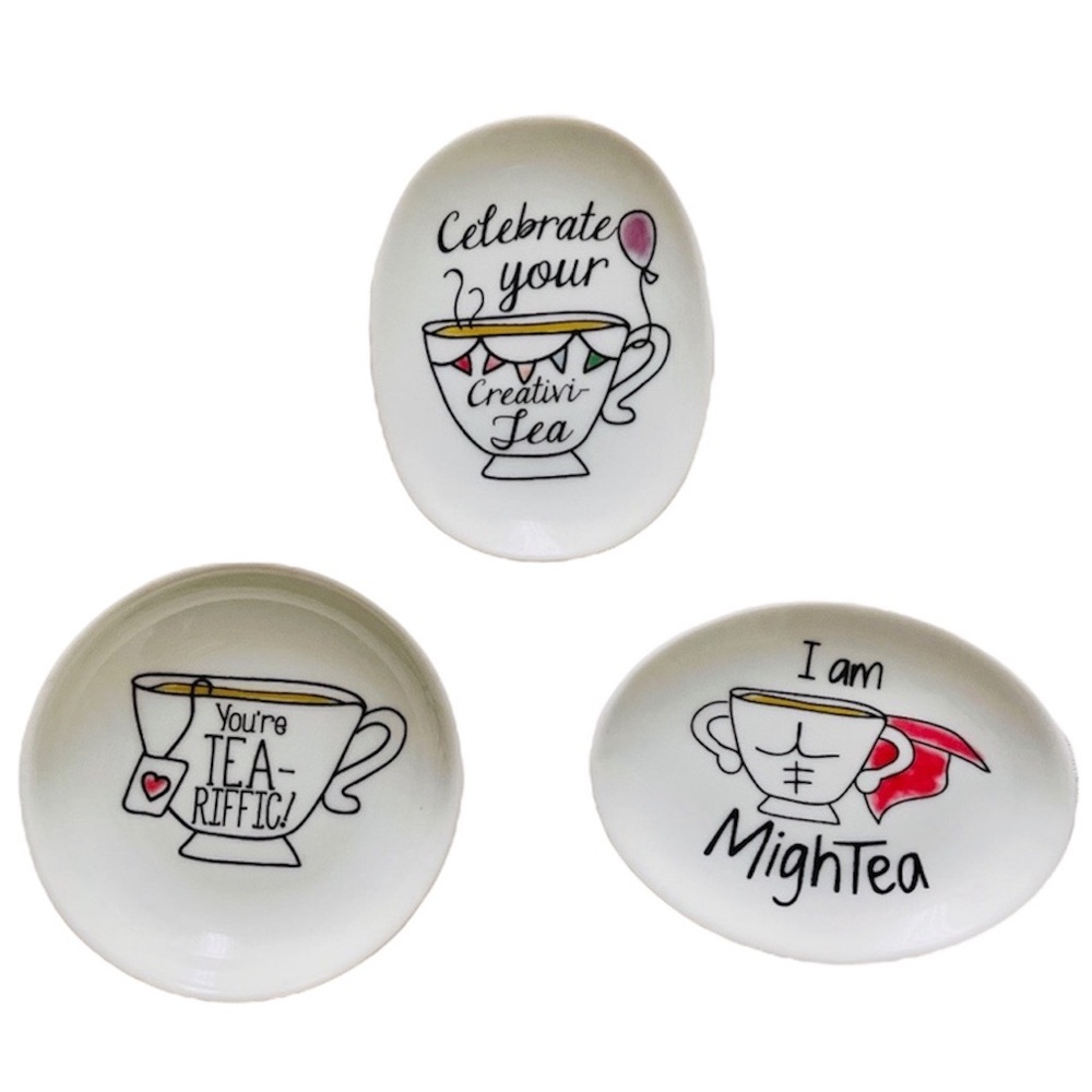 NEW Tea Saucers, Set of 3